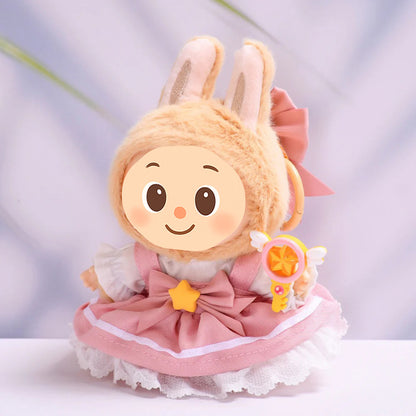 Magical Girl Doll Outfit Set for Labubu – 4-Piece Fantasy Dress Compatible with 15–17cm Dolls