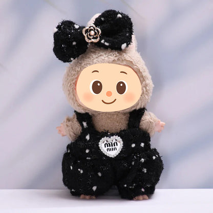Parisian Tweed Outfit Set for Labubu – Handmade Designer-Style Clothes for 15–17cm Dolls