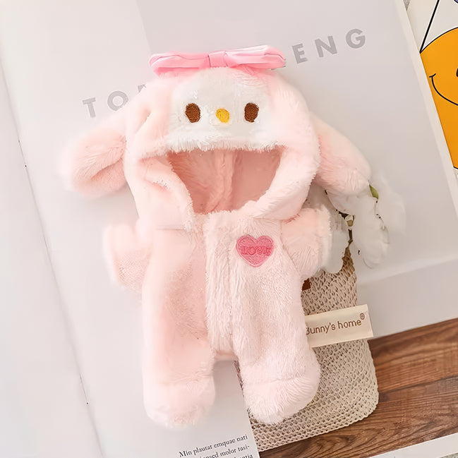 Plush One-Piece Rompers for Labubu-Style Dolls – Soft Fleece Outfits for 15–17cm Figures