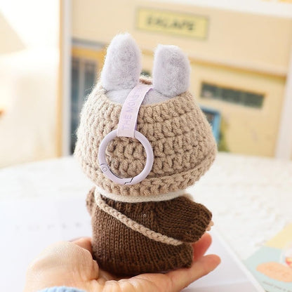 Handmade Fall Knit Clothes for Labubu – 4-Piece & 5-Piece Outfit Set for Labubu-Compatible Dolls – Sweater, Hat, Bag, Scarf, Optional Shoes