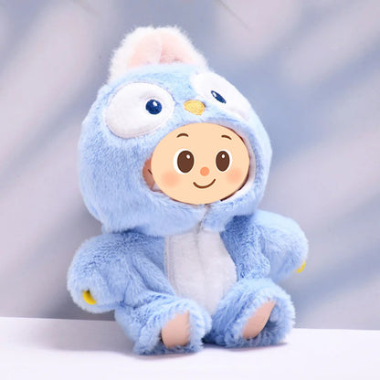 Plush Animal Onesie for Dolls Compatible with Labubu – Handmade Shark & Penguin Suit Set
