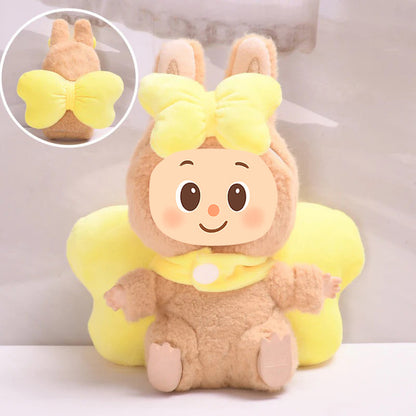 Plush Bowknot Costume Set for Dolls – 2-Piece Hairband and Backpack Style Accessory – Fits Labubu-Compatible Figures