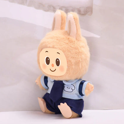 School Uniform Style Clothes for Labubu – 2-Piece Outfit Set Compatible with Labubu Dolls – Include Shirt and Skirt/Pants