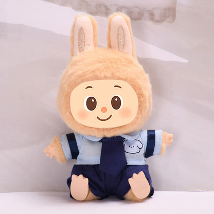 School Uniform Style Clothes for Labubu – 2-Piece Outfit Set Compatible with Labubu Dolls – Include Shirt and Skirt/Pants