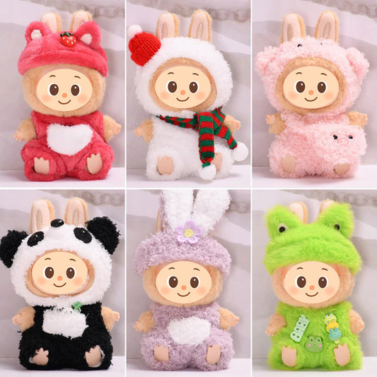 Handmade Animal Costume for Labubu-Style Dolls – Soft Plush Outfit for 15–17cm Figures