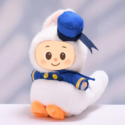 Handmade Duck Sailor Costume for Labubu-Style Dolls – Fits 15–17cm Figures