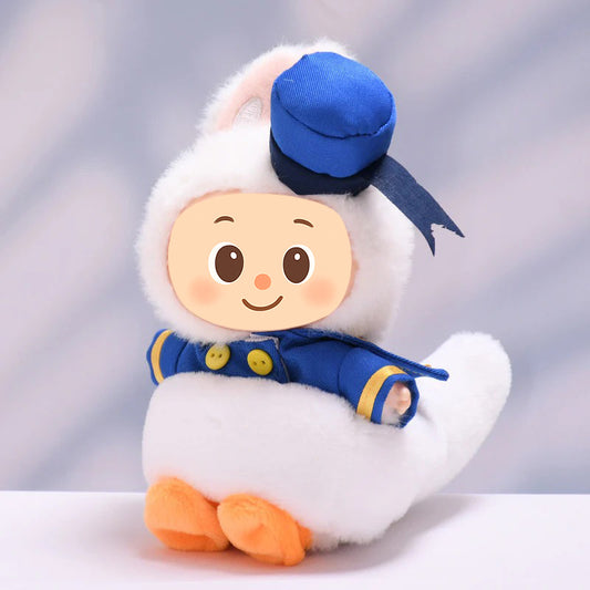 Handmade Duck Sailor Costume for Labubu-Style Dolls – Fits 15–17cm Figures