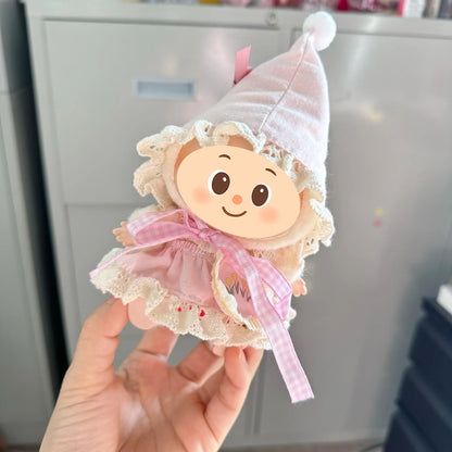 Whimsical Forest Elf Outfit for Labubu-Style Dolls – Handmade 4-Piece Fairy Costume Set with Bonnet, Skirt & Accessories