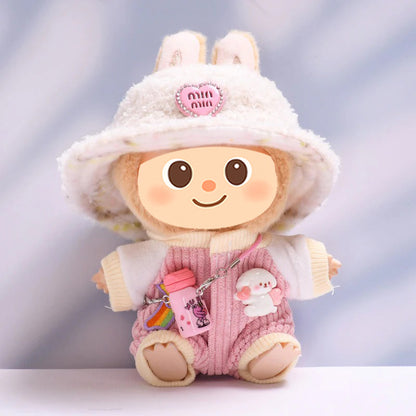 Adorable Romper Set for Labubu – 2 or 3-Piece Outfit – Includes Hat and Mini Bag Options
