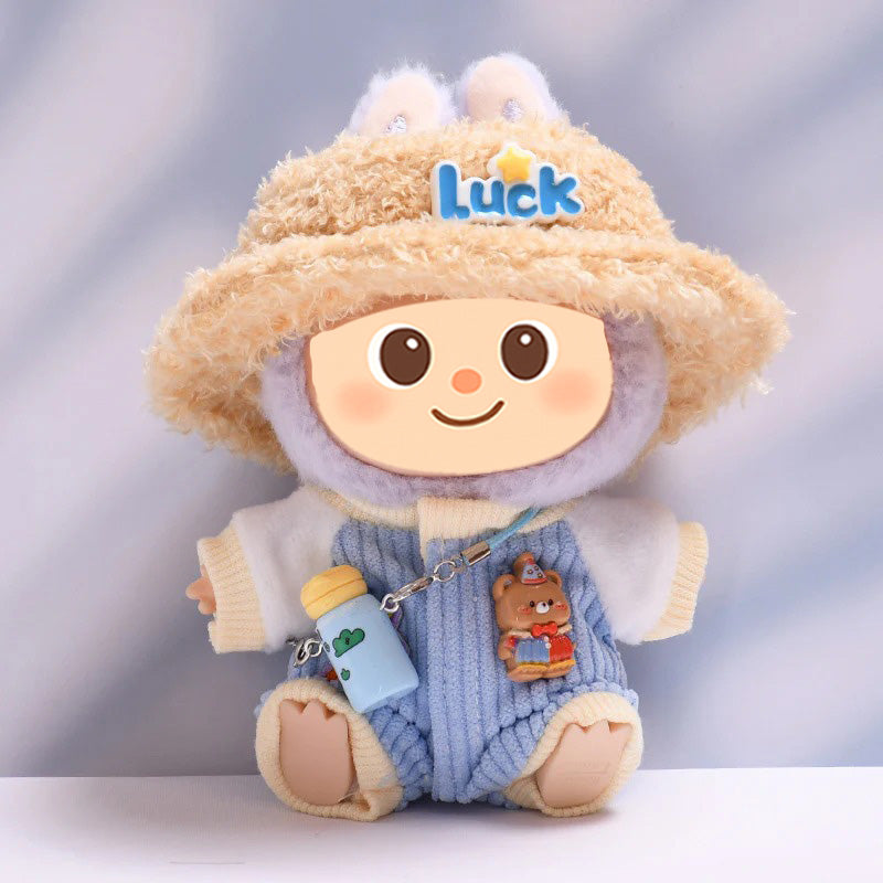 Adorable Romper Set for Labubu – 2 or 3-Piece Outfit – Includes Hat and Mini Bag Options