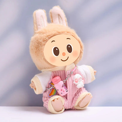 Adorable Romper Set for Labubu – 2 or 3-Piece Outfit – Includes Hat and Mini Bag Options