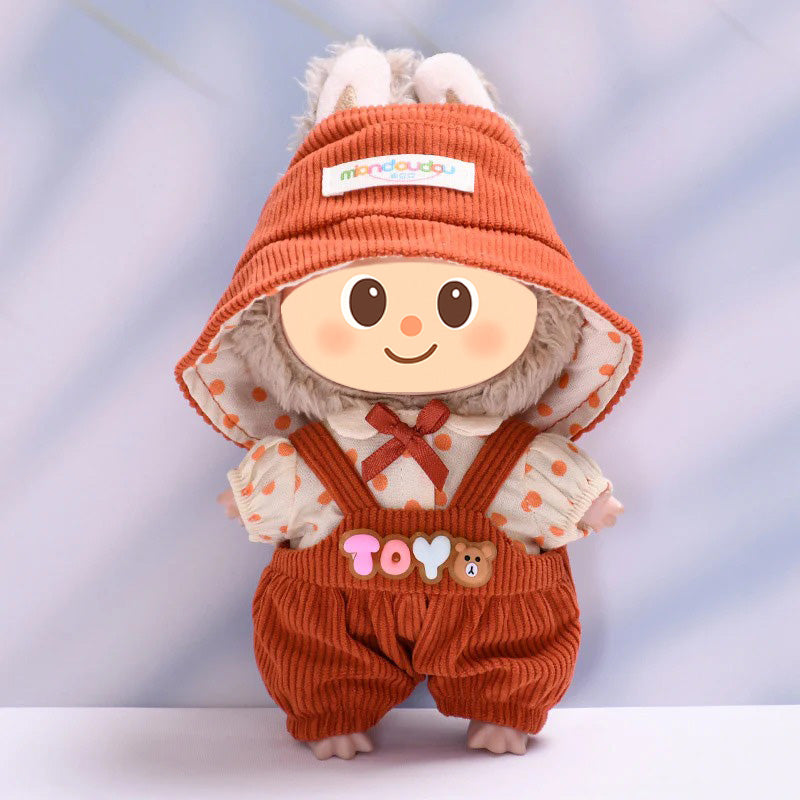 Handmade 3-Piece Outfit Set for Labubu-Style Dolls – Soft Cotton Fashion Fit for 15–17cm Figures