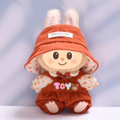 Handmade 3-Piece Outfit Set for Labubu-Style Dolls – Soft Cotton Fashion Fit for 15–17cm Figures