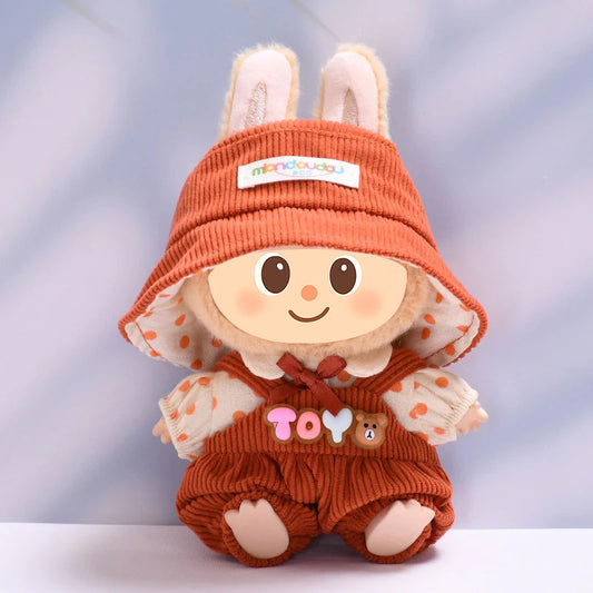 Handmade 3-Piece Outfit Set for Labubu-Style Dolls – Soft Cotton Fashion Fit for 15–17cm Figures