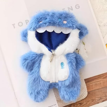 Plush One-Piece Rompers for Labubu-Style Dolls – Soft Fleece Outfits for 15–17cm Figures