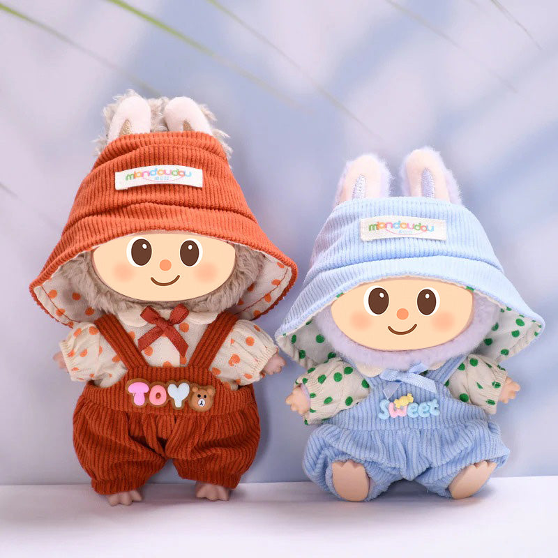 Handmade 3-Piece Outfit Set for Labubu-Style Dolls – Soft Cotton Fashion Fit for 15–17cm Figures
