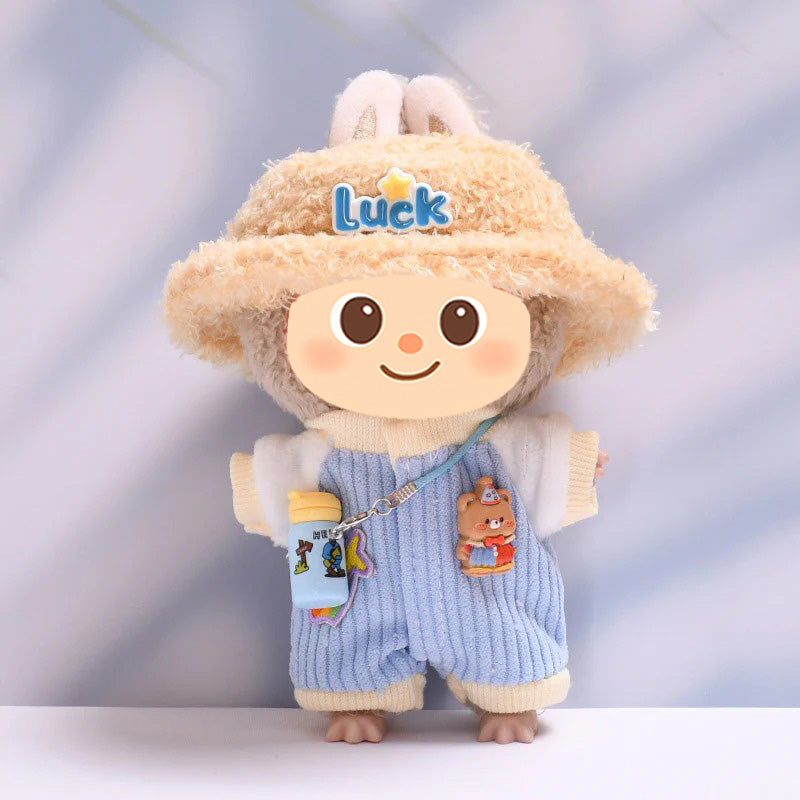 Adorable Romper Set for Labubu – 2 or 3-Piece Outfit – Includes Hat and Mini Bag Options