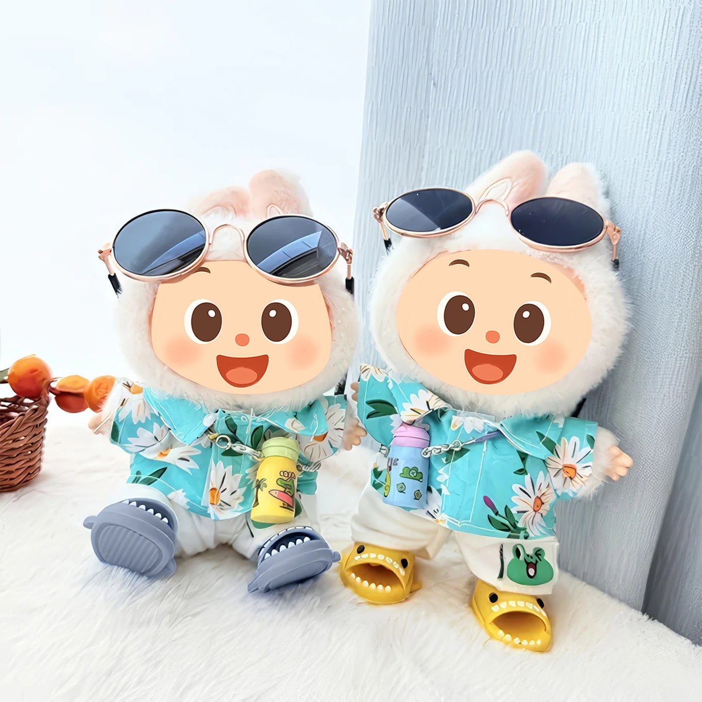 Summer Doll Outfit Set for Dolls Compatible with Labubu – 3-Piece & 5-Piece Beach Holiday Look