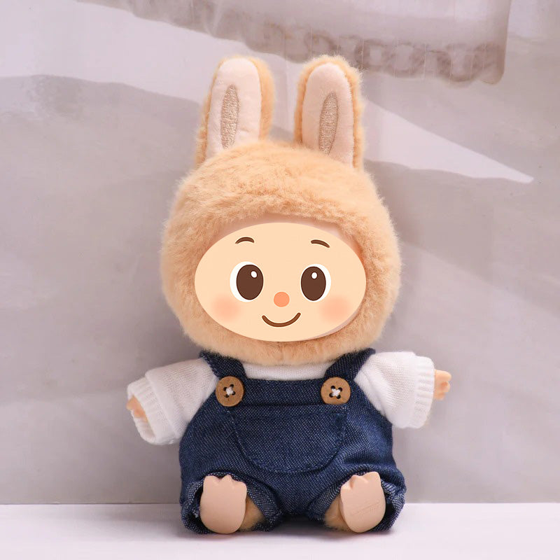 Trendy Casual Outfits for Labubu Dolls – Denim & Cotton Rompers and Jackets