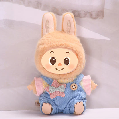 Trendy Casual Outfits for Labubu Dolls – Denim & Cotton Rompers and Jackets