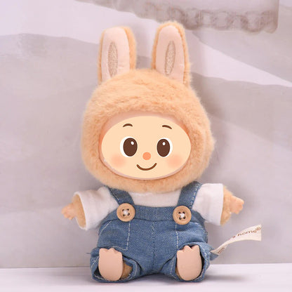 Trendy Casual Outfits for Labubu Dolls – Denim & Cotton Rompers and Jackets