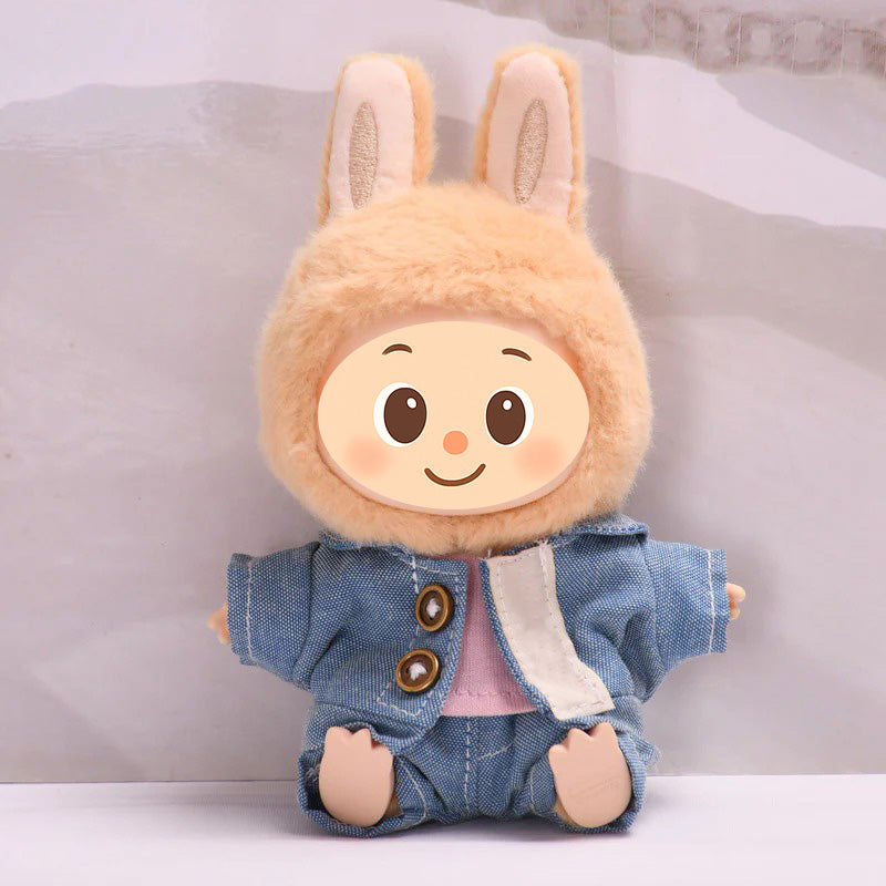 Trendy Casual Outfits for Labubu Dolls – Denim & Cotton Rompers and Jackets