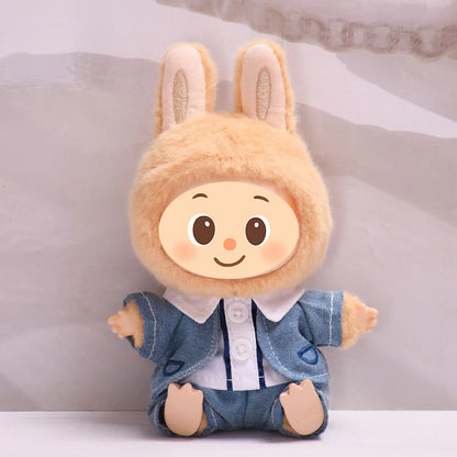 Trendy Casual Outfits for Labubu Dolls – Denim & Cotton Rompers and Jackets