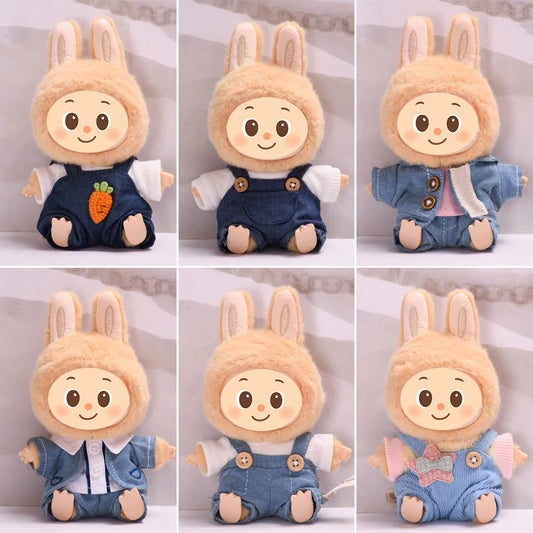Trendy Casual Outfits for Labubu Dolls – Denim & Cotton Rompers and Jackets