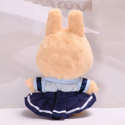 School Uniform Style Clothes for Labubu – 2-Piece Outfit Set Compatible with Labubu Dolls – Include Shirt and Skirt/Pants