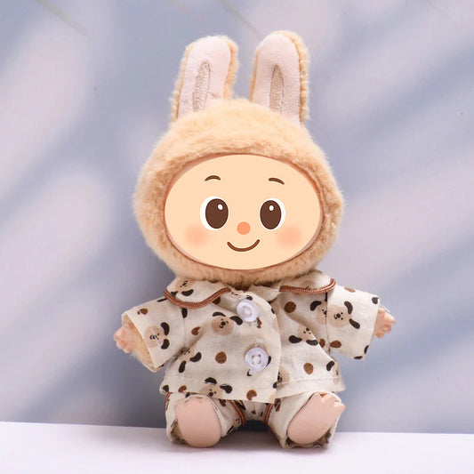 Soft Cotton Pajama Set – Sleepwear Outfit for Dolls Compatible with Labubu