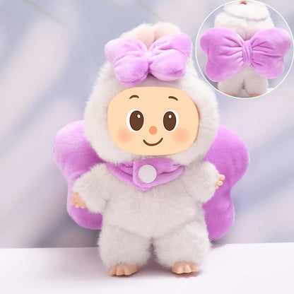 Plush Bowknot Costume Set for Dolls – 2-Piece Hairband and Backpack Style Accessory – Fits Labubu-Compatible Figures