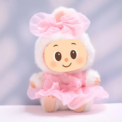 Princess Tulle Dress Set for 15–17cm Dolls – Fit Labubu Style Dolls – Include Bow Hairclip and Layered Skirt