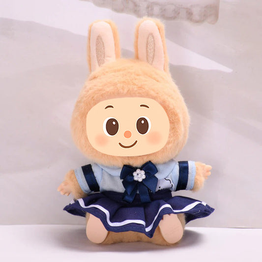 School Uniform Style Clothes for Labubu – 2-Piece Outfit Set Compatible with Labubu Dolls – Include Shirt and Skirt/Pants