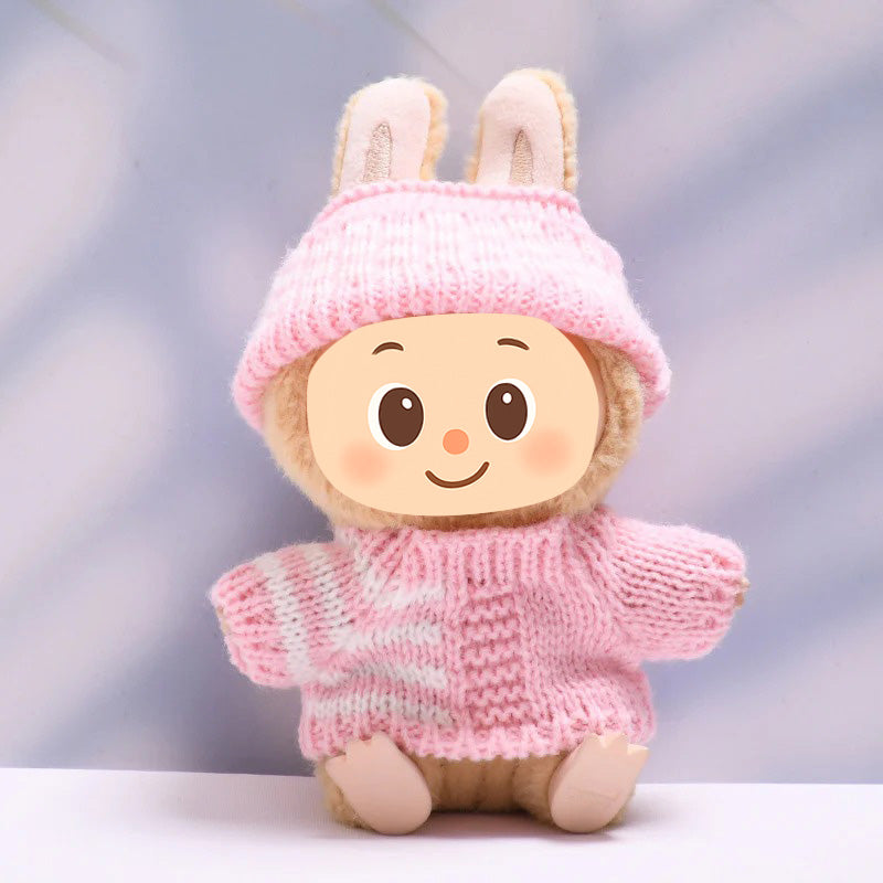 Handmade Knit Outfit Set for Labubu-Compatible Dolls – 2-Piece & 3-Piece Options in Pink or Green