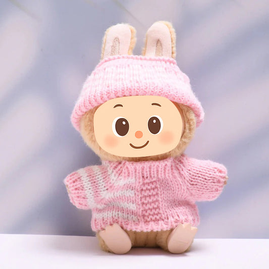 Handmade Knit Outfit Set for Labubu-Compatible Dolls – 2-Piece & 3-Piece Options in Pink or Green