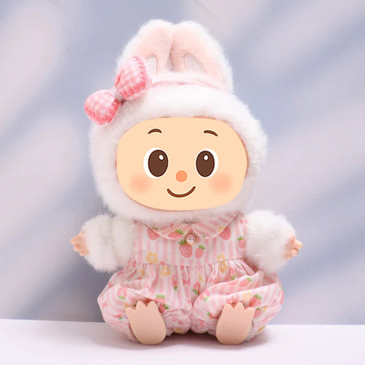Handmade Clothes for Labubu – Strawberry-Themed Doll Outfit Set, 2 to 4-Piece Options for 15–17cm Dolls