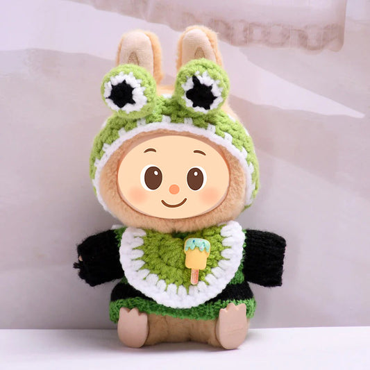 Handmade Knit Outfits for Labubu – 3-Piece Cute Sweater & Headband Set – Adorable Styles Fit Labubu Dolls