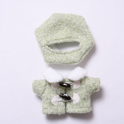 Handmade Plush Winter Clothes for Labubu – 2-Piece Outfit Set Fit Labubu Dolls – Includes Toggle Sweater and Matching Beret Hat