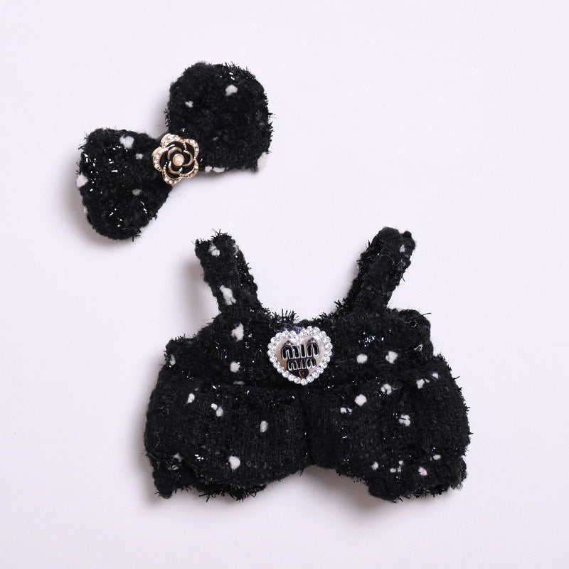 Parisian Tweed Outfit Set for Labubu – Handmade Designer-Style Clothes for 15–17cm Dolls