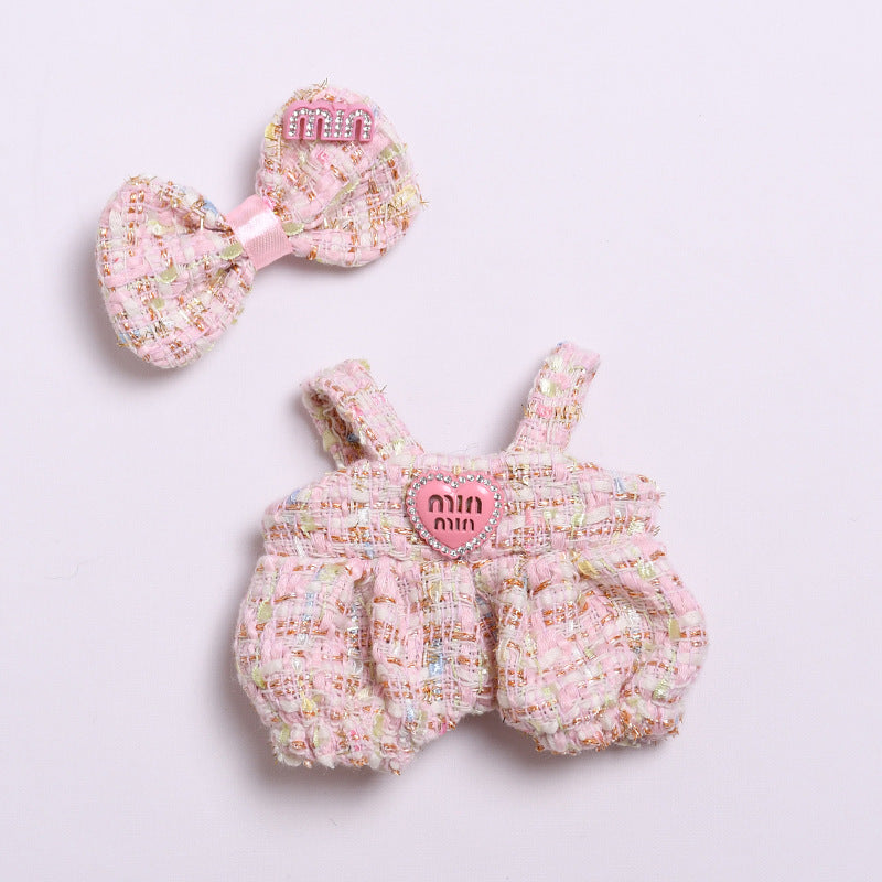 Parisian Tweed Outfit Set for Labubu – Handmade Designer-Style Clothes for 15–17cm Dolls