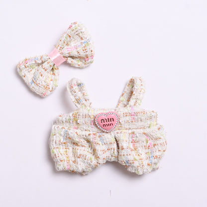 Parisian Tweed Outfit Set for Labubu – Handmade Designer-Style Clothes for 15–17cm Dolls