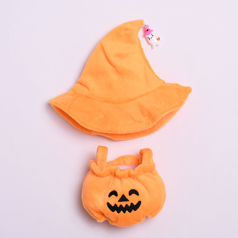 Pumpkin Halloween Outfit for Labubu – 2-Piece Witch Costume Set for Labubu-Compatible Dolls – Includes Pumpkin Romper and Hat