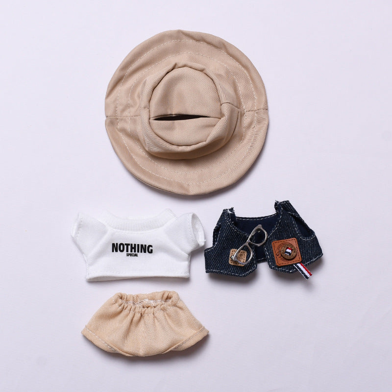 Stylish Doll Clothes for Labubu – 3 to 5-Piece Casual Outfit Sets with Hat, Vest, and Shoes