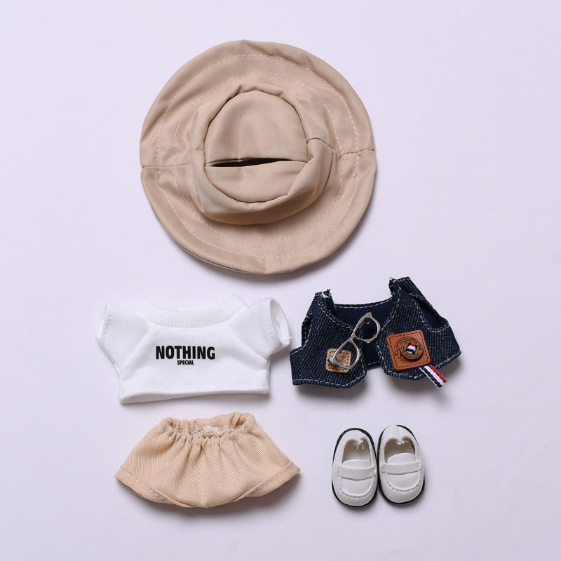 Stylish Doll Clothes for Labubu – 3 to 5-Piece Casual Outfit Sets with Hat, Vest, and Shoes