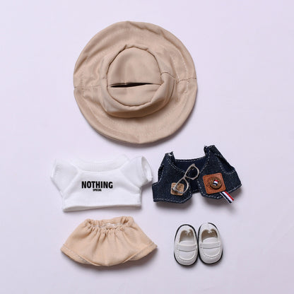 Stylish Doll Clothes for Labubu – 3 to 5-Piece Casual Outfit Sets with Hat, Vest, and Shoes