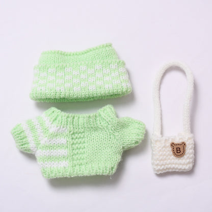Handmade Knit Outfit Set for Labubu-Compatible Dolls – 2-Piece & 3-Piece Options in Pink or Green