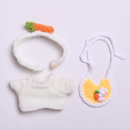 Handmade Knit Outfits for Labubu – 3-Piece Cute Sweater & Headband Set – Adorable Styles Fit Labubu Dolls