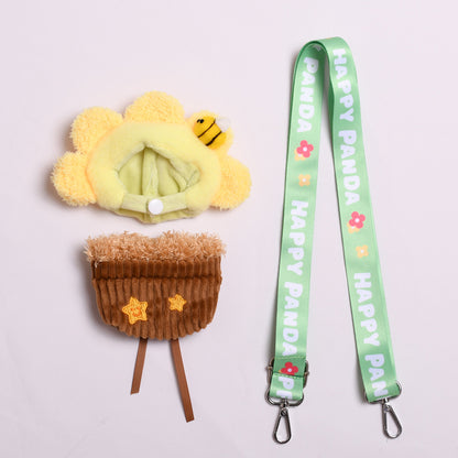Funny Flower Pot Outfit for Labubu – 3-Piece Costume Set with Strap – Red or Yellow