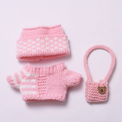 Handmade Knit Outfit Set for Labubu-Compatible Dolls – 2-Piece & 3-Piece Options in Pink or Green