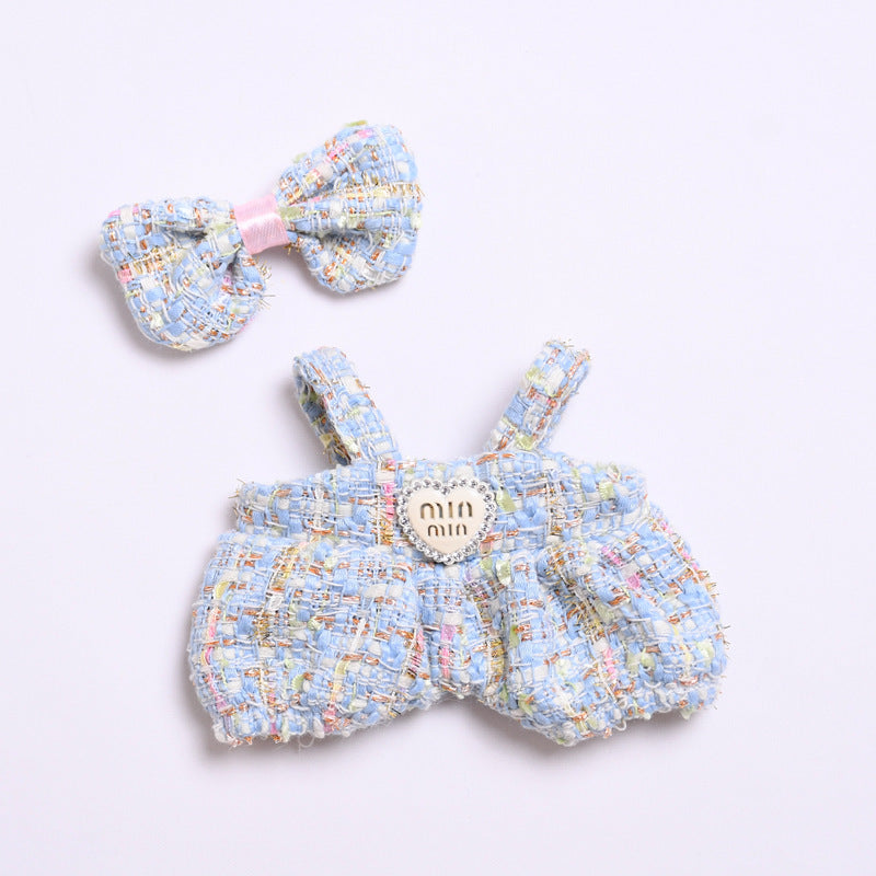 Parisian Tweed Outfit Set for Labubu – Handmade Designer-Style Clothes for 15–17cm Dolls